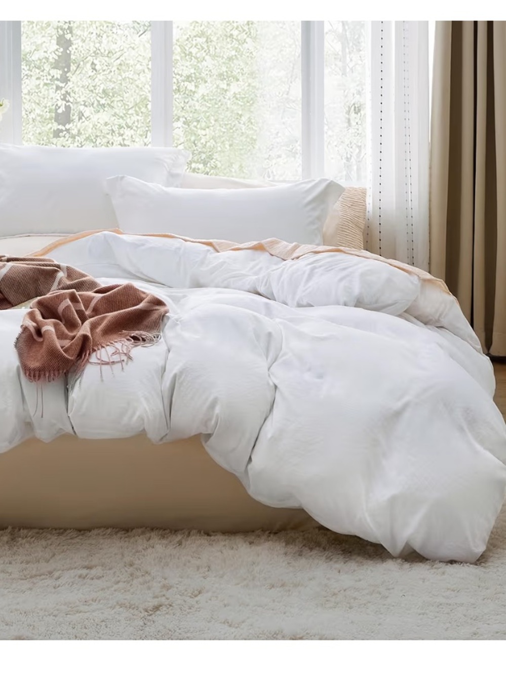 BEDSURE NWT 3pc Prewashed Extra Soft Bedding Set -king -white